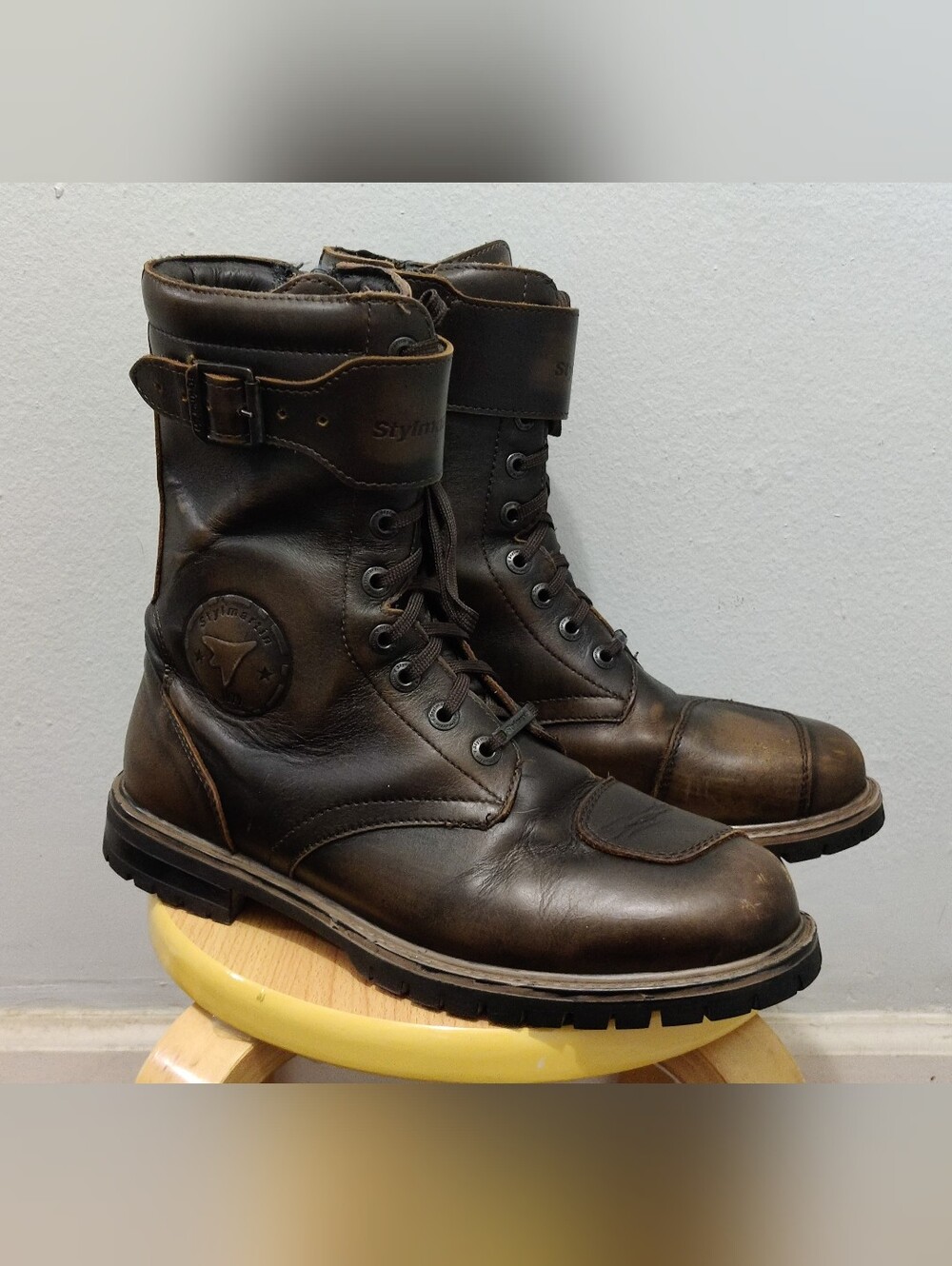 Stylmartin Men's US 9 Rocket Waterproof Brown Leather Moto Riding Boots